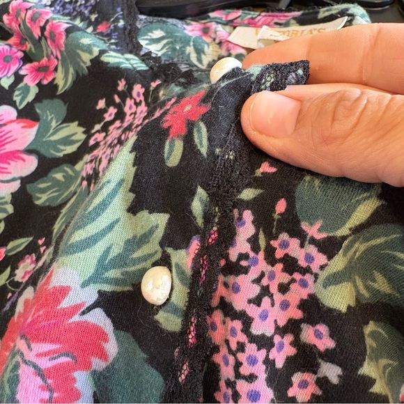 Victoria’s Secret Gold Label Cotton Floral Button Down Gown Dress Sleep Vintage - Picture 5 of 10